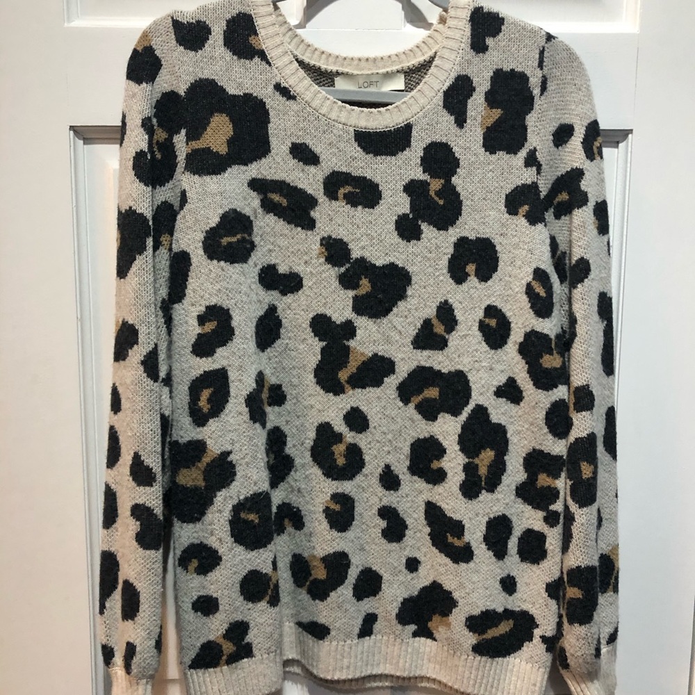 LOFT leopard print sweater. Size S